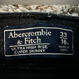 Abercrombie & Fitch Ultra High Rise Super Skinny Black Jeans | 33 | 16